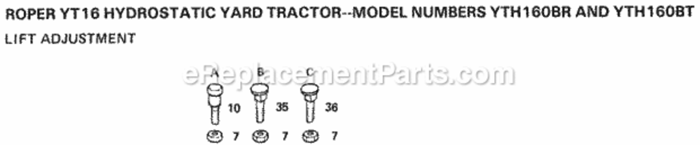 Page G Diagram and Parts List for YTH160BT 1999 And Before Husqvarna Lawn Tractor