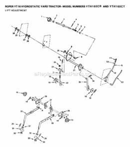 Page K Diagram and Parts List for YTH160CR 1999 And Before Husqvarna Lawn Tractor
