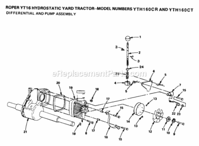 Page C Diagram and Parts List for YTH160CR 1999 And Before Husqvarna Lawn Tractor