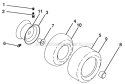 Wheels And Tires Diagram and Parts List for YTH21K46  Husqvarna Lawn Tractor