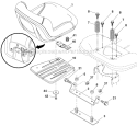 Seat Assembly Diagram and Parts List for YTH21K46  Husqvarna Lawn Tractor