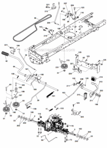 Drive Diagram and Parts List for YTH22V46  Husqvarna Lawn Tractor