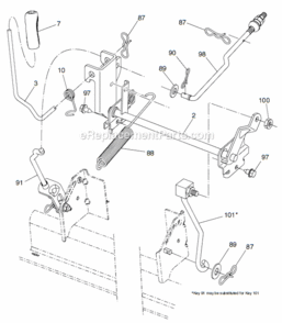 Mower_Lift Diagram and Parts List for YTH22V46  Husqvarna Lawn Tractor