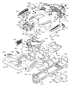 Chassis Diagram and Parts List for YTH2348 96045000504 Husqvarna Lawn Tractor