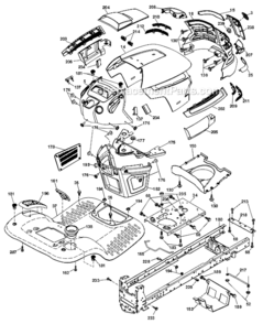 Chassis Diagram and Parts List for YTH2348  Husqvarna Lawn Tractor