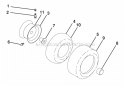 Wheels And Tires Diagram and Parts List for YTH23V48-96043008600  Husqvarna Lawn Tractor