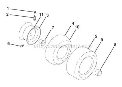 Wheels_And_Tires Diagram and Parts List for YTH24K48 96045003600 Husqvarna Lawn Tractor