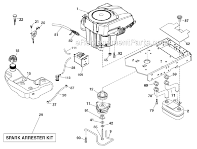 Part Location Diagram of 599306004 Husqvarna Fuel Tank Assembly