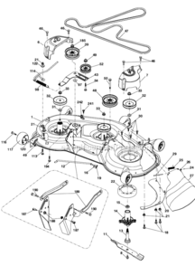 Mower_Deck Diagram and Parts List for YTH24K48 96045003600 Husqvarna Lawn Tractor
