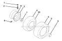 Wheels  Tires Diagram and Parts List for YTH24V48LS 2011-07 - 96043011602 Husqvarna Lawn Tractor