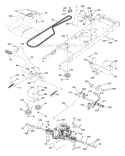 Drive Diagram and Parts List for YTH24V48LS 2011-08 - 96043011603 Husqvarna Lawn Tractor