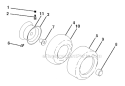 Wheels  Tires Diagram and Parts List for YTH24V48LS 2011-10 - 96048001401 Husqvarna Lawn Tractor