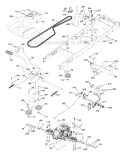 Drive Diagram and Parts List for YTH24V48LS 2012-10 - 96048001400 Husqvarna Lawn Tractor