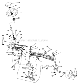 Steering_Assembly Diagram and Parts List for YTH26V54 96043011103 Husqvarna Lawn Tractor