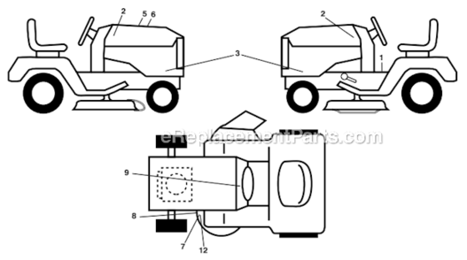 Part Location Diagram of 532440570 Husqvarna DECAL.SDPNL.YTH26V54.2011.HUSQ