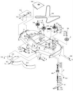 Part Location Diagram of 539105150 Husqvarna DECK W/DECALS