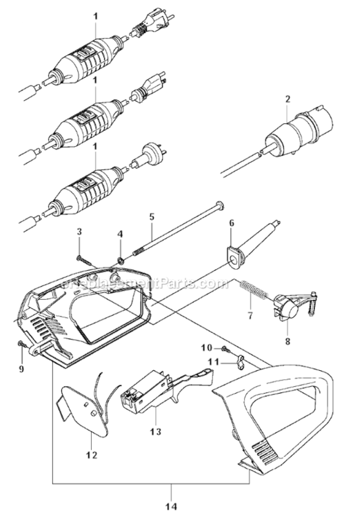 Electrical Diagram and Parts List for K3000 2009-05 Husqvarna Concrete Saw