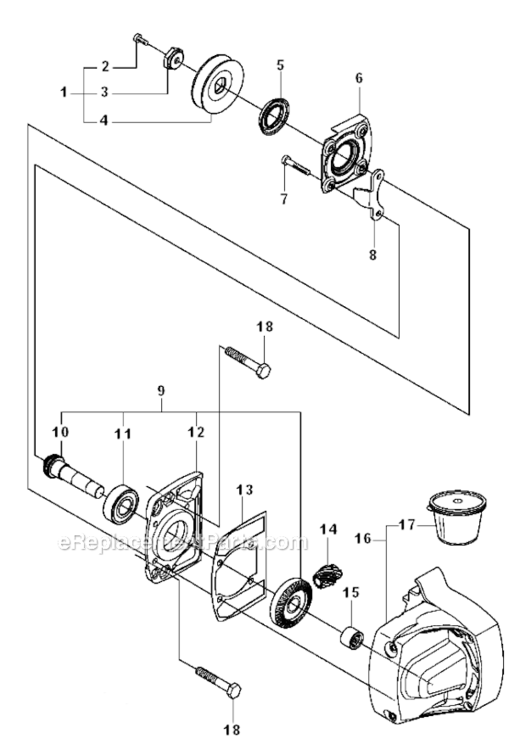 Gears Diagram and Parts List for K3000 2009-05 Husqvarna Concrete Saw