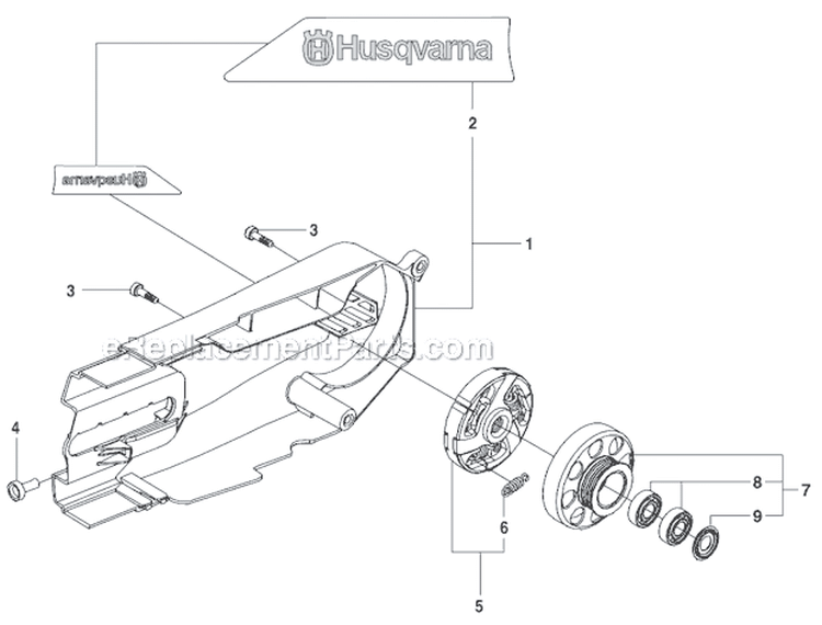 Page C Diagram and Parts List for K970  Husqvarna Concrete Saw