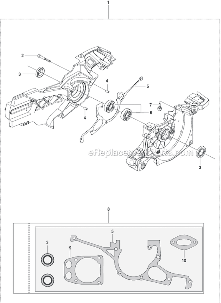 Page D Diagram and Parts List for K970  Husqvarna Concrete Saw