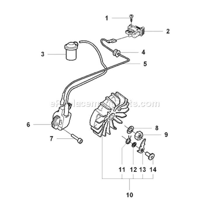Page K Diagram and Parts List for K1250 K 1250 2007-01 Husqvarna Concrete Saw