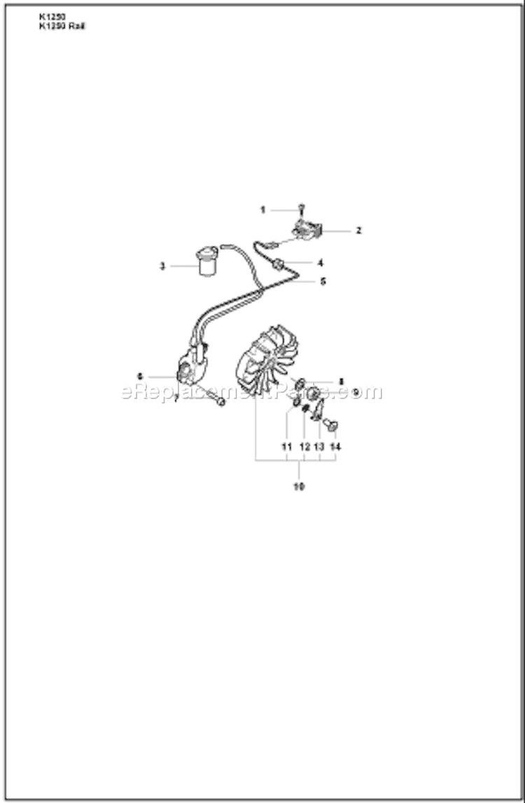 Page L Diagram and Parts List for K1250ACTIVE K 1250 Active 2008-01 Husqvarna Concrete Saw