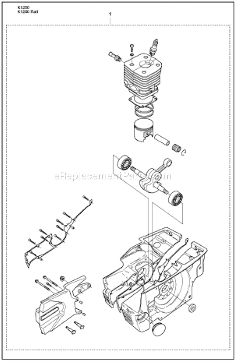 Page M Diagram and Parts List for K1250ACTIVE K 1250 Active 2008-01 Husqvarna Concrete Saw