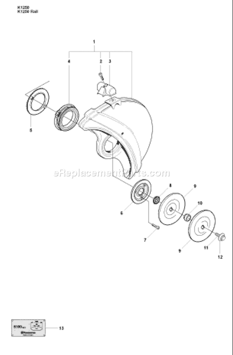 Page Q Diagram and Parts List for K1250ACTIVE K 1250 Active 2008-01 Husqvarna Concrete Saw