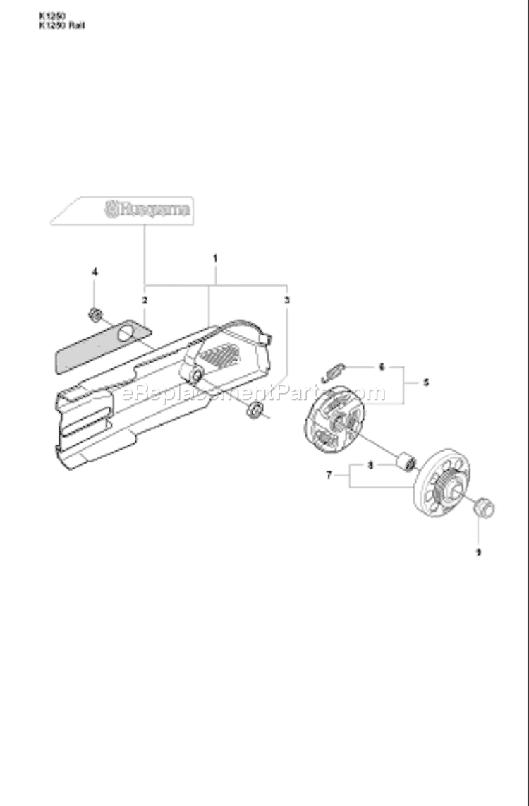 Page C Diagram and Parts List for K1250ACTIVE K 1250 Active 2008-01 Husqvarna Concrete Saw