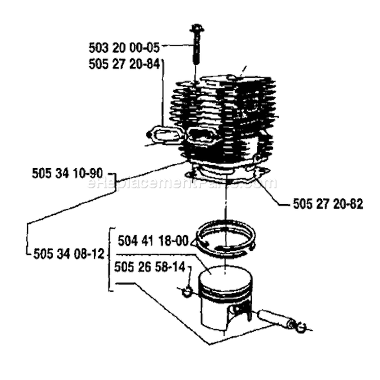 Page K Diagram and Parts List for K185 K 185 1987-01 Husqvarna Concrete Saw