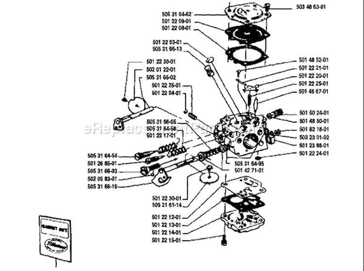 Page B Diagram and Parts List for K185 K 185 1987-01 Husqvarna Concrete Saw