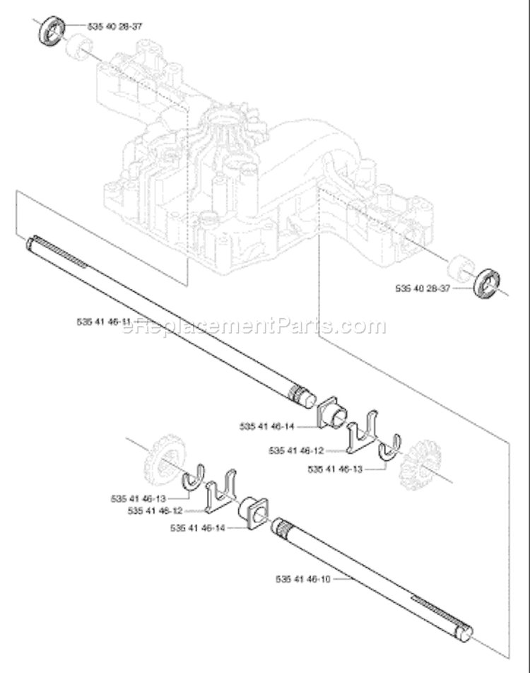 Page A Diagram and Parts List for K46TRANSMISSION K 46 Transmission 2002-06 Husqvarna Engine