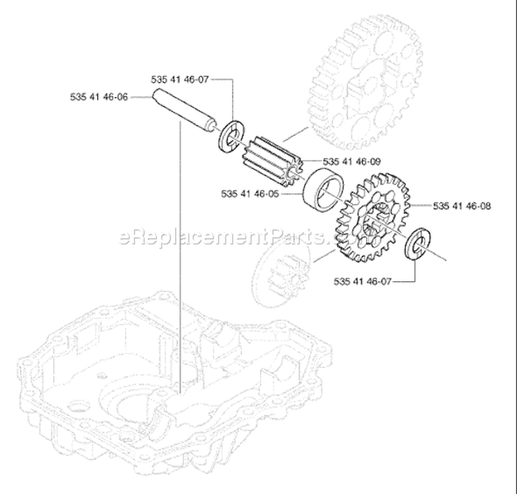 Page E Diagram and Parts List for K46TRANSMISSION K 46 Transmission 2002-06 Husqvarna Engine
