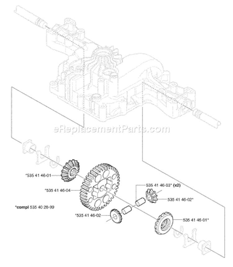 Page F Diagram and Parts List for K46TRANSMISSION K 46 Transmission 2002-06 Husqvarna Engine