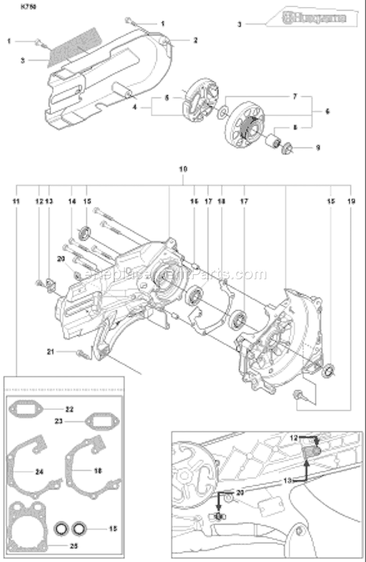 Page B Diagram and Parts List for K750 K 750 2007-01 Husqvarna Concrete Saw