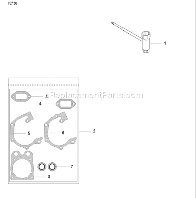 Page D Diagram and Parts List for K750 K 750 2007-01 Husqvarna Concrete Saw