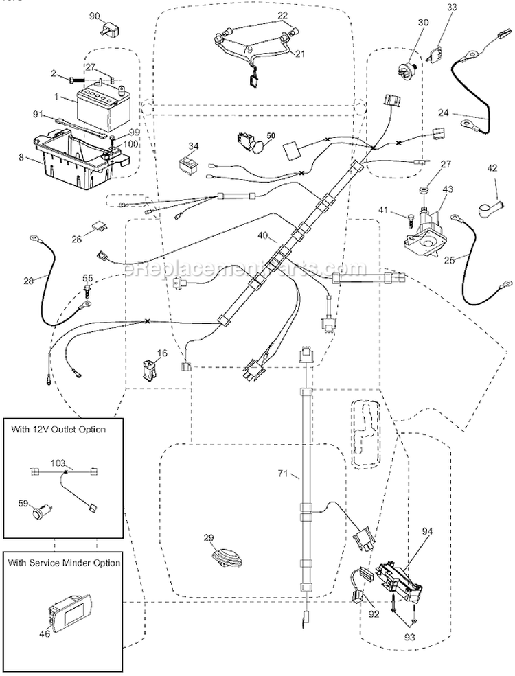 Electrical Diagram and Parts List for LGT2554 96045001500 Husqvarna Lawn Tractor