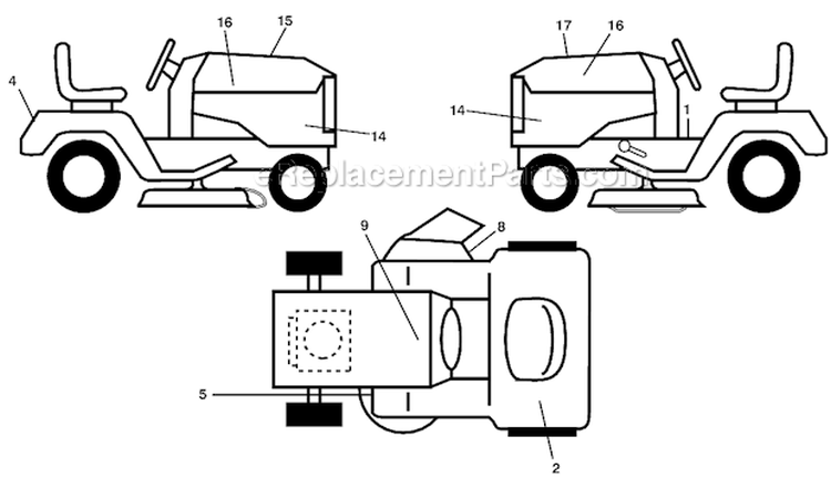 Decals Diagram and Parts List for LGT2554 96045001502 Husqvarna Lawn Tractor