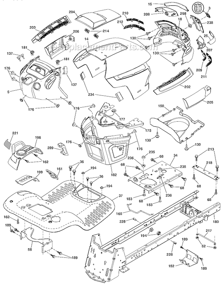 Steering Assembly Diagram and Parts List for LGT2554 96045001502 Husqvarna Lawn Tractor