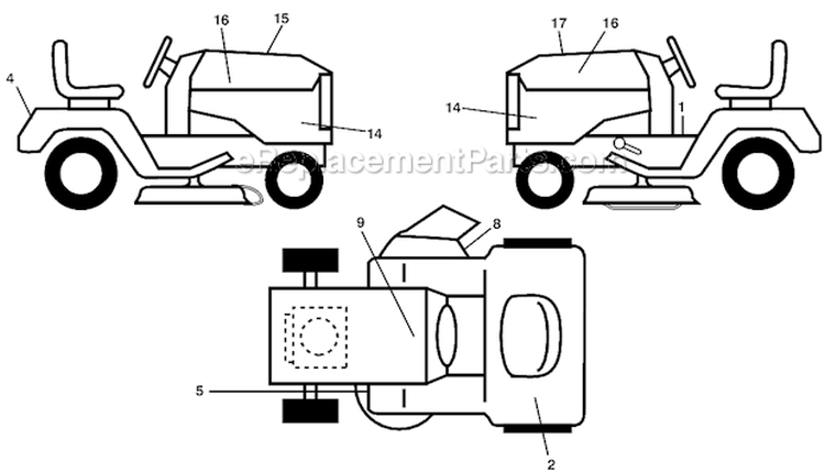 Decals Diagram and Parts List for LGT2554 96045002800 Husqvarna Lawn Tractor