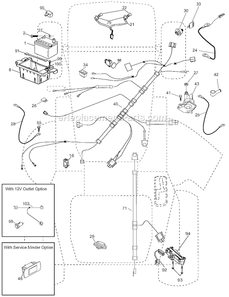 Electrical Diagram and Parts List for LGT2554 96045002800 Husqvarna Lawn Tractor