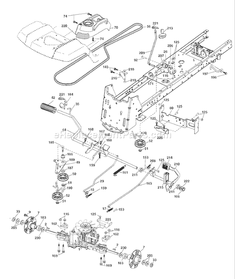 Page C Diagram and Parts List for 2654 LGT  96043003600 -2007-05 Husqvarna Lawn Tractor