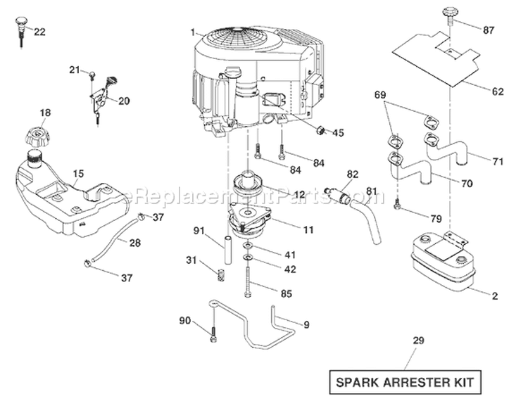 Page E Diagram and Parts List for 2654 LGT  96043003600 -2007-05 Husqvarna Lawn Tractor