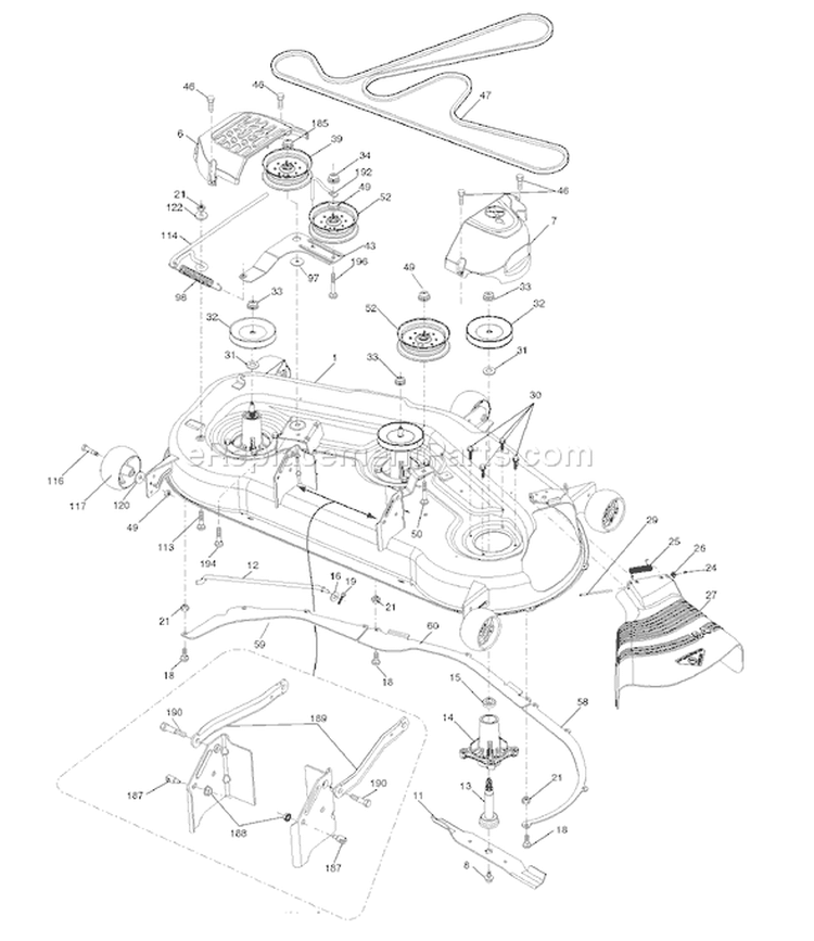 Page F Diagram and Parts List for 2654 LGT  96043003600 -2007-05 Husqvarna Lawn Tractor