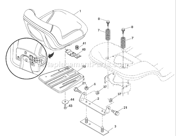 Page H Diagram and Parts List for 2654 LGT  96043003600 -2007-05 Husqvarna Lawn Tractor