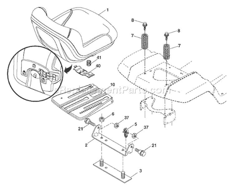 Page H Diagram and Parts List for 2654 LGT  96045000700 -2006-11 Husqvarna Lawn Tractor