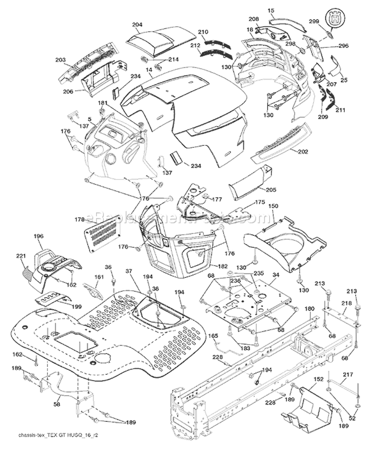 Page A Diagram and Parts List for 2654 LGT  96045000702 -2008-03 Husqvarna Lawn Tractor