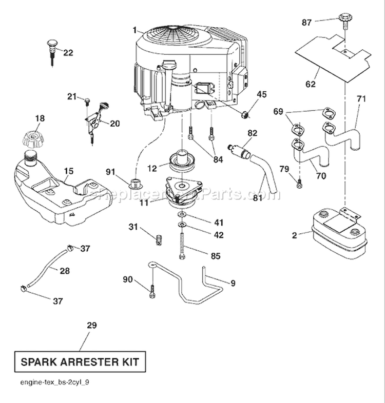 Page E Diagram and Parts List for 2654 LGT  96045000702 -2008-03 Husqvarna Lawn Tractor