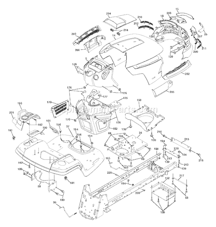Page A Diagram and Parts List for LOGTH 2448 T 96045000300 -2005-11 Husqvarna Lawn Tractor