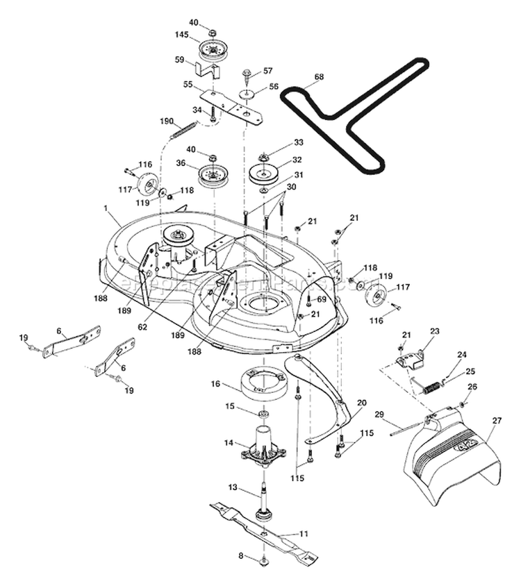 Page G Diagram and Parts List for LOYTH 20 F 42 T 96045000200 -2006-02 Husqvarna Lawn Tractor
